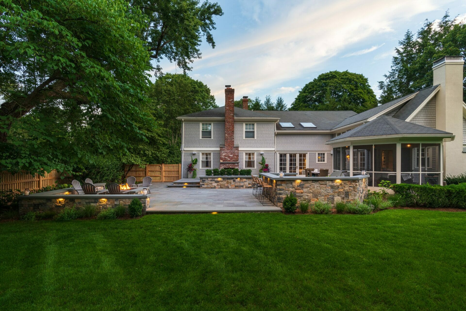 completed landscape design project in Wayland, MA